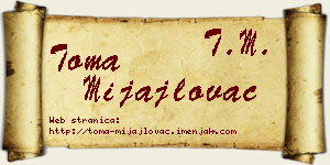 Toma Mijajlovac vizit kartica